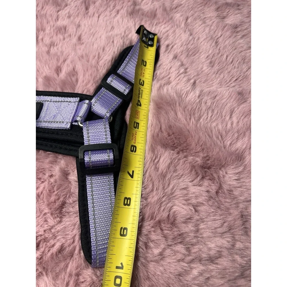 Reflective Stitches Chest Back Traction Rope‎ Pet Outdoor Walking Size M Purple